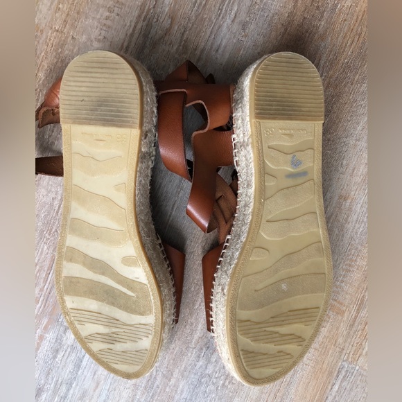 Anthropologie Leather Brown Sandals | Clio Gladiator Espadrilles | 38 EU 7.5 US - Picture 10 of 16